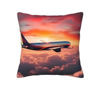 MGGAklp Airplane Sunsets Sky Print Decorative Square Throw Pillows For Home Living Room Bedroom Bed Outdoor