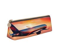 MGGAklp Airplane Sunsets Sky Print Pencil Case with Zipper Office Stationery Organizer and Travel for Women Men