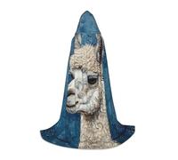 MGGAklp Alpaca Llama Print Hooded Cape For Teenagers For Halloween, Cosplay And Themed Parties