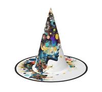 MGGAklp Artificial Intelligence Brain Print Party Hat Halloween Carnival Witches Hats For Themed Parties Holiday Decor