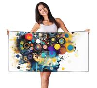 MGGAklp Artificial Intelligence Brain Print Quick Dry Sand Free Lightweight Beach Towel For Adults Women Travel Swimming
