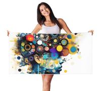 MGGAklp Artificial Intelligence Brain Print Quick Dry Sand Free Lightweight Beach Towel For Adults Women Travel Swimming