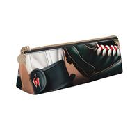 MGGAklp Baseball and Gloves Print Pencil Case with Zipper Office Stationery Organizer and Travel for Women Men