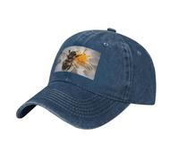 MGGAklp Bee On Honeycomb Print Perfect for Sports and Outdoor Activities Adjustable Cap, Adult Unisex Navy Blue