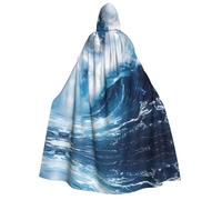 MGGAklp Big Ocean Wave Hd Print Adults Hooded Cloak With Halloween Cape Robe Costume Party Supplies