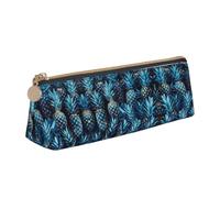 MGGAklp Blue Pineapple Print Pencil Case with Zipper Office Stationery Organizer and Travel for Women Men