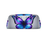 MGGAklp Blue Purple Butterflies Print Pencil Case Bag Spacious and Stylish Zipper Pencil Pouch for School Office Gift