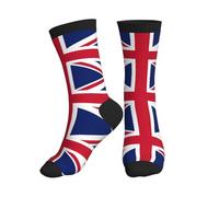 MGGAklp British Flag Print Women Men Comfortable Breathable Mid Tube Sports Socks For Sports And Daily Wear