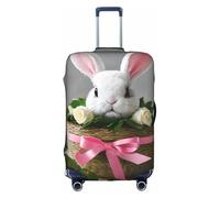 MGGAklp Bunny Rosette Print Washable Stretch Suitcase Protector Anti Scratch Travel Suitcase Cover for Adult