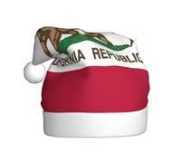 MGGAklp California State Flag Print Santa Hat Christmas Hat For Adult Christmas New Year Festive Party Supplies