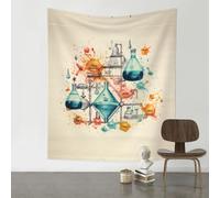 MGGAklp Chemistry Print Print Interior Decoration Wall Tapestry, Art Deco Tapestries For Home Office Banners