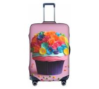 MGGAklp Colorful Cupcakes Rainbow Flower Cake Print Washable Stretch Suitcase Protector Anti Scratch Travel Suitcase Cover for Adult