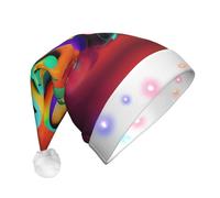 MGGAklp Colorful Musical Notes Print Led Christmas Hat,Adult Festive Hat,Party Headgear For Xmas Celebration