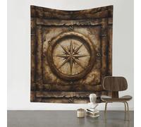 MGGAklp Compass Map Nautical Print Interior Decoration Wall Tapestry, Art Deco Tapestries For Home Office Banners