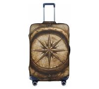 MGGAklp Compass Map Nautical Print Washable Stretch Suitcase Protector Anti Scratch Travel Suitcase Cover for Adult