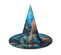 MGGAklp Coral Reef Print Party Hat Halloween Carnival Witches Hats For Themed Parties Holiday Decor