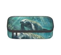 MGGAklp Crazy Save Manatee Print Pencil Pouch Stationery with Zipper School Supplies for Girls Boys Office