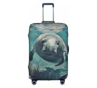 MGGAklp Crazy Save Manatee Print Washable Stretch Suitcase Protector Anti Scratch Travel Suitcase Cover for Adult