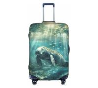 MGGAklp Crazy Save Manatee Print Washable Stretch Suitcase Protector Anti Scratch Travel Suitcase Cover for Adult