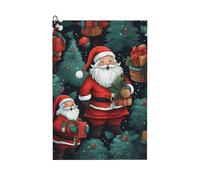 MGGAklp Cute Christmas Man Print Golf Towel With Clip Absorbent Water Quick Dry Microfiber Golf Accessory