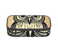 MGGAklp Cute Owl Print Pencil Case with Double Zipper, Portable Pencil Pouch for School Office Supplies