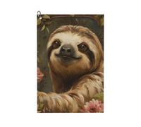 MGGAklp Cute Sloth Print Golf Towel With Clip Absorbent Water Quick Dry Microfiber Golf Accessory