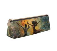 MGGAklp Dance with Music Print Pencil Case with Zipper Office Stationery Organizer and Travel for Women Men