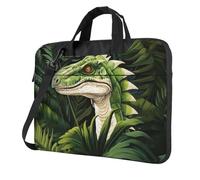 MGGAklp Dinosaur Palm Leaf Print Laptop Shoulder Bag Zipper Waterproof With Adjustable Shoulder Strap