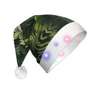 MGGAklp Dinosaur Palm Leaf Print Led Christmas Hat,Adult Festive Hat,Party Headgear For Xmas Celebration