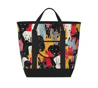 MGGAklp Dogs Pattern Print Large Capacity Insulated Tote Bag With Zipper For Work, Picnic, And Travel