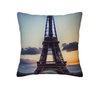 MGGAklp Eiffel Tower Print Decorative Square Throw Pillows For Home Living Room Bedroom Bed Outdoor