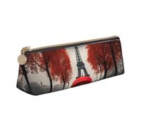 MGGAklp Eiffel Tower with Red Umbrella Print Pencil Case with Zipper Office Stationery Organizer and Travel for Women Men