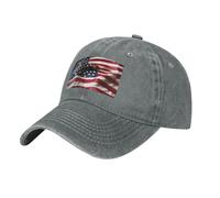 MGGAklp Firefighter American Flag Print Perfect for Sports and Outdoor Activities Adjustable Cap, Adult Unisex Gray