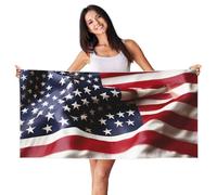 MGGAklp Firefighter American Flag Print Quick Dry Sand Free Lightweight Beach Towel For Adults Women Travel Swimming