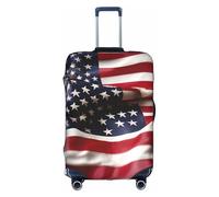 MGGAklp Firefighter American Flag Print Washable Stretch Suitcase Protector Anti Scratch Travel Suitcase Cover for Adult