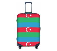 MGGAklp Flag of Azerbaijan Print Washable Stretch Suitcase Protector Anti Scratch Travel Suitcase Cover for Adult