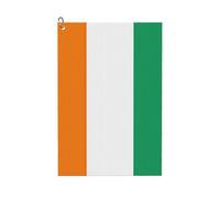 MGGAklp Flag Of Cote D'Ivoire Print Golf Towel With Clip Absorbent Water Quick Dry Microfiber Golf Accessory
