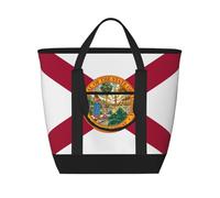MGGAklp Flag Of Florida Print Large Capacity Insulated Tote Bag With Zipper For Work, Picnic, And Travel