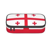 MGGAklp Flag of Georgia Print Pencil Case with Double Zipper, Portable Pencil Pouch for School Office Supplies