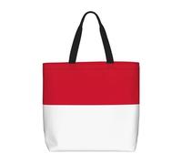 MGGAklp Flag Of Monaco Print Tote Bag With Zipper Stylish Reusable Shoulder Totes For Shopping Work, Vacation