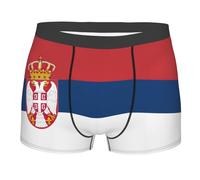 MGGAklp Flag Of Serbia Print Men'S Boxer Briefs Breathable Soft Active Stretch Underwear Black