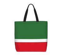 MGGAklp Flag Of The Chechen Republic Print Tote Bag With Zipper Stylish Reusable Shoulder Totes For Shopping Work, Vacation