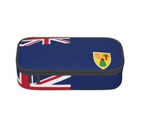 MGGAklp Flag of The Turks and Caicos Islands Print Pencil Case with Double Zipper, Portable Pencil Pouch for School Office Supplies