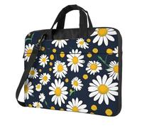 MGGAklp Floral Daisies Pattern Print Laptop Shoulder Bag Zipper Waterproof With Adjustable Shoulder Strap