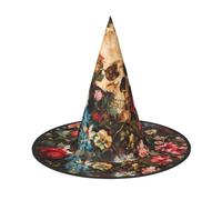MGGAklp Floral Skull Print Party Hat Halloween Carnival Witches Hats For Themed Parties Holiday Decor