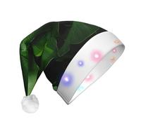 MGGAklp Fresh Banana Leaves Print Led Christmas Hat,Adult Festive Hat,Party Headgear For Xmas Celebration