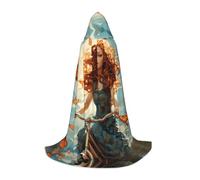MGGAklp Girl Bicycle Butterfly Print Hooded Cape For Teenagers For Halloween, Cosplay And Themed Parties