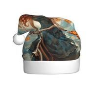 MGGAklp Girl Bicycle Butterfly Print Santa Hat Christmas Hat For Adult Christmas New Year Festive Party Supplies