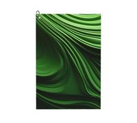 MGGAklp Green Curve Texture Print Golf Towel With Clip Absorbent Water Quick Dry Microfiber Golf Accessory