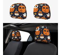 MGGAklp Halloween Owl Ghost Pumpkin Print Car Seat Headrest Protector Covers Breathable Elastic Universal Fit Most Vehicles